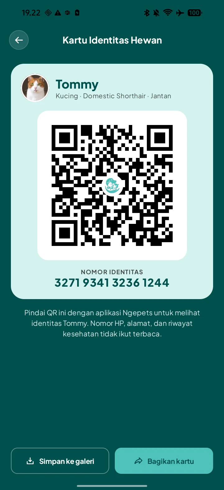 Kartu Identitas Hewan dengan QR